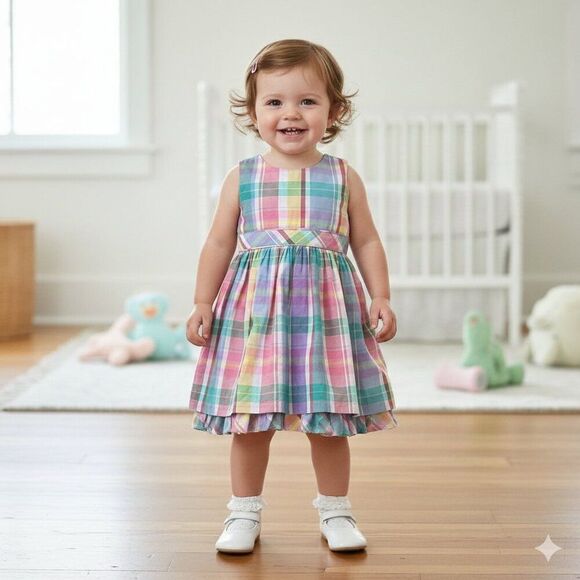 Ralph Lauren Other - Ralph Lauren Plaid Madras Cotton Sleeveless Dress Infant Size 24 Months Preppy